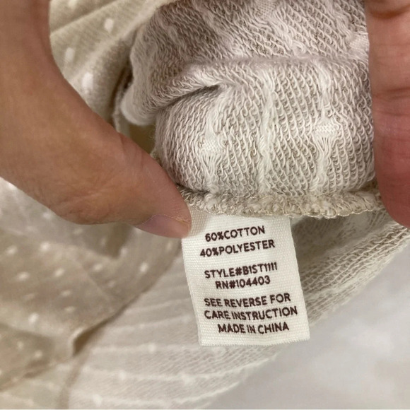 Blu Pepper Cream White Button Polka Dot Boxy Fit Knit Top Large - Picture 4 of 9